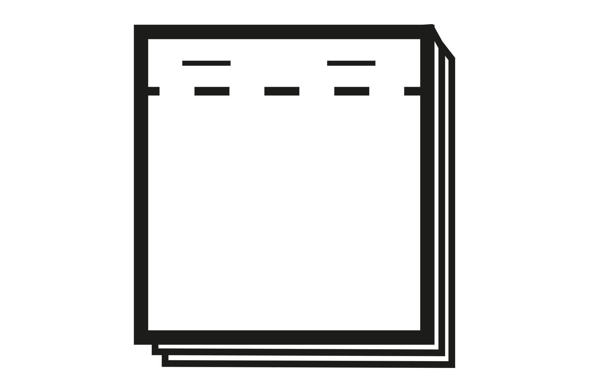 Agrafes métalliques et perforation: Bloc de feuilles reliées avec agrafes métalliques et perforation pour la déchirure. Les feuilles seront reliées selon le sens d'ouverture choisi.