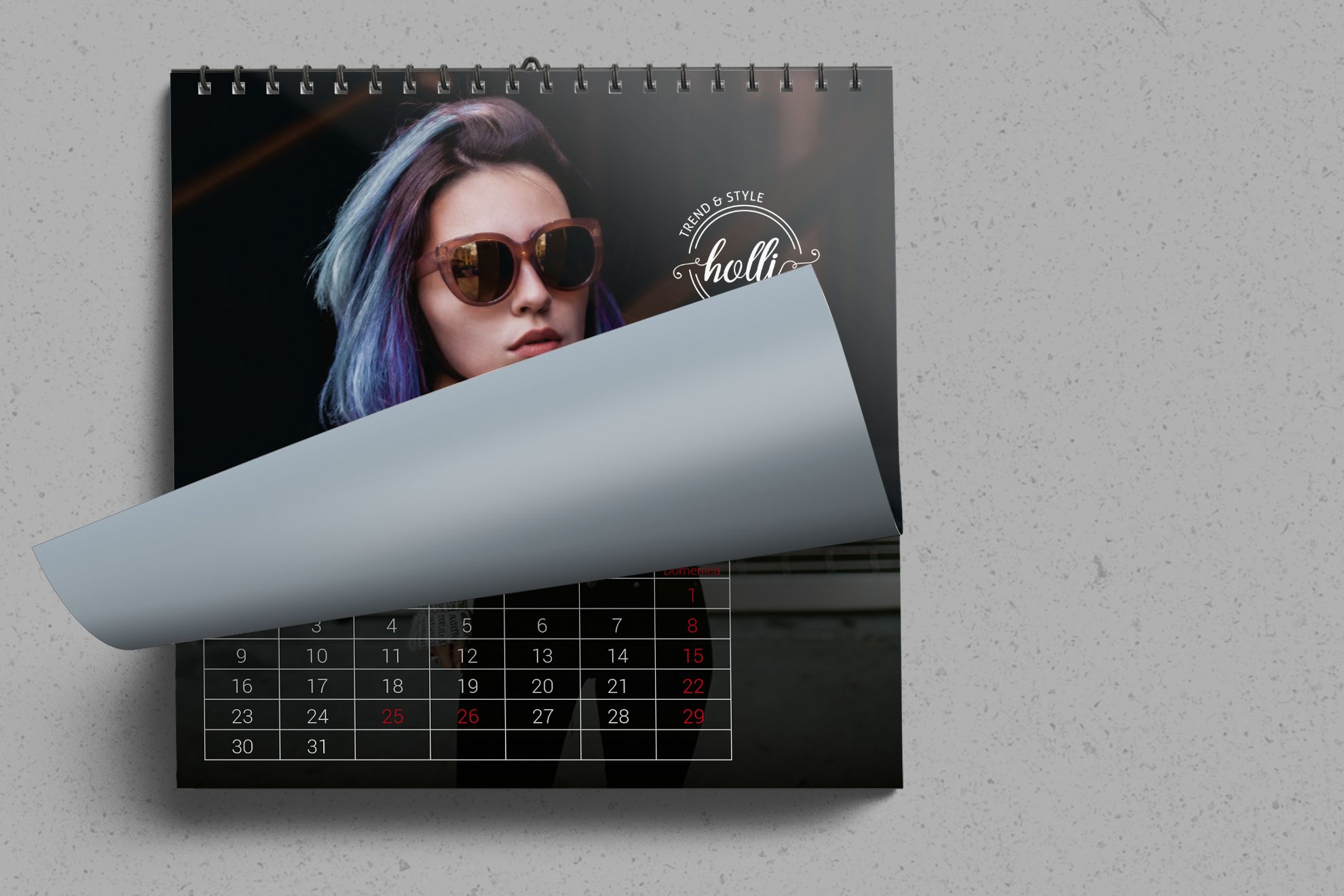 Calendrier entreprise personnalise photographie integree pour bureaux et cadeaux promotionnels. Sprint24.
