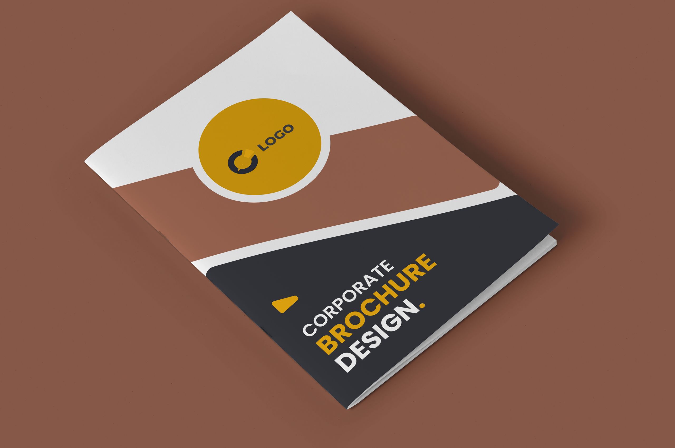 Dossier presentation personnalise autocollant logo dore et insert bleu marine entreprise. Sprint24.