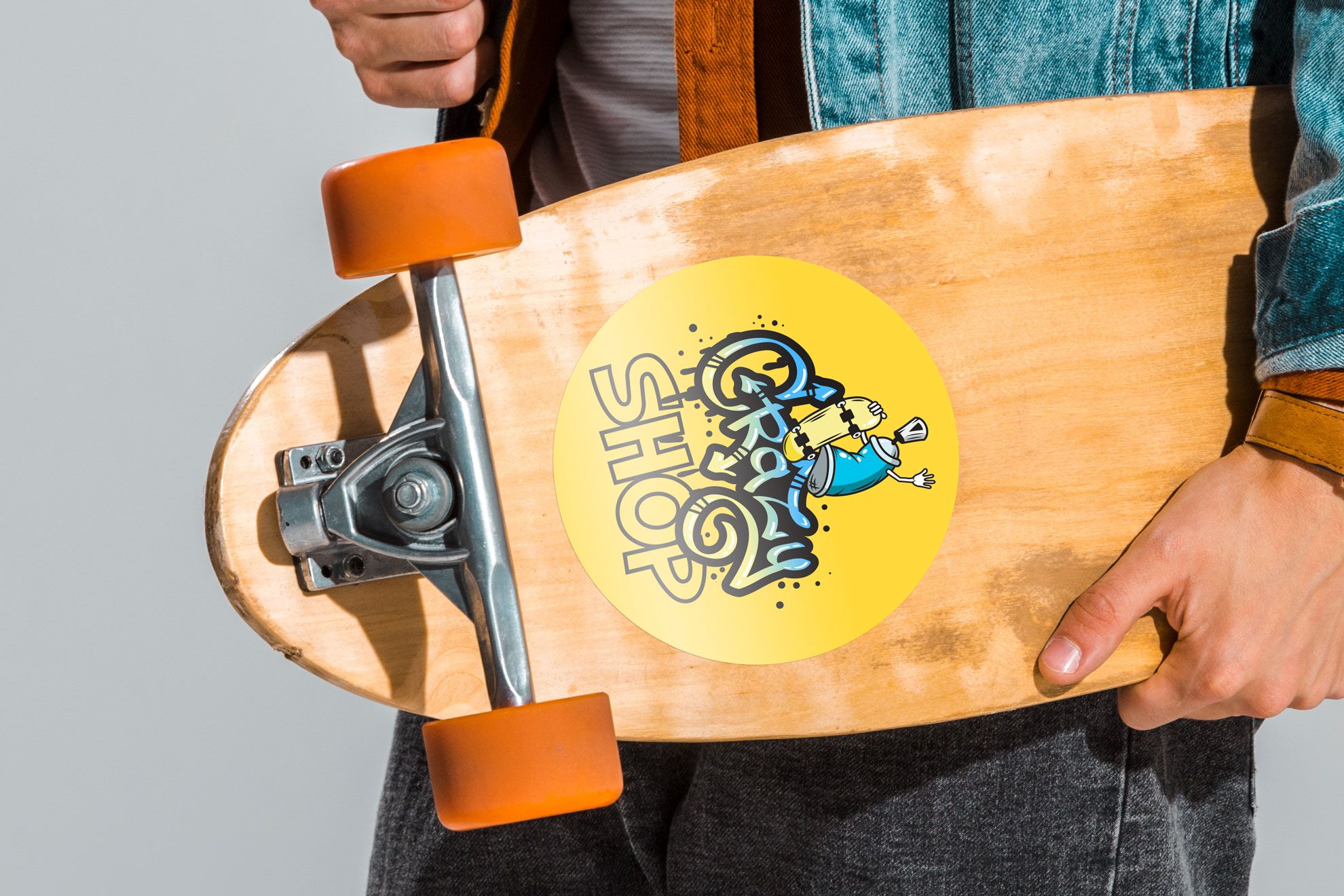 Autocollants personnalises couleurs eclatantes pour skateboards ordinateurs portables et casques. Sprint24.