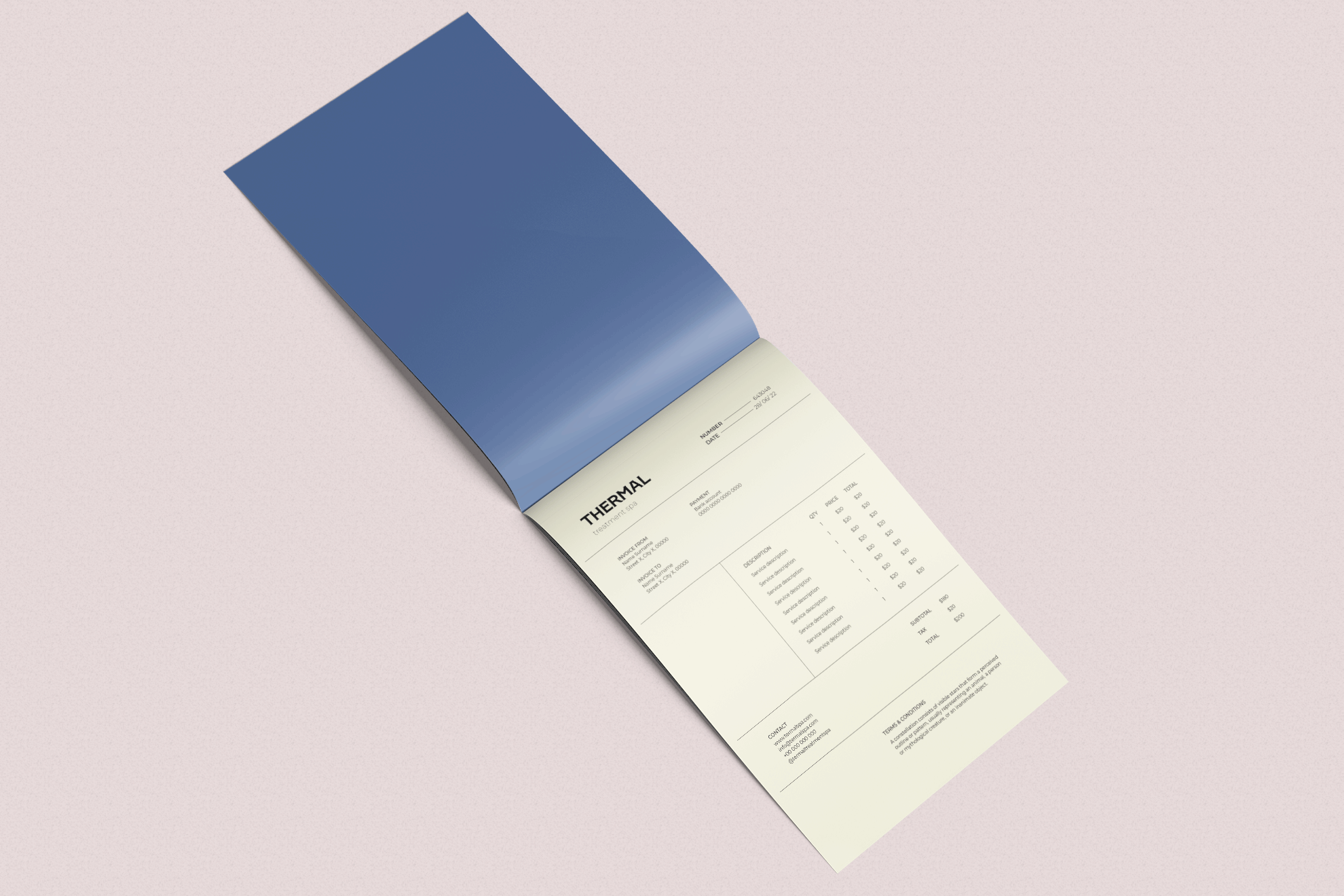 Bloc-notes thermique duplicata bleu avec formulaire pré-imprimé Bloc-notes thermique duplicata couverture bleue elegante disposition formulaire personnalisable. Sprint24.