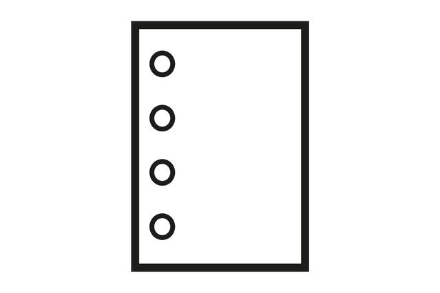 4 trous archive: Les tous sont distribués à 4 cm à partir du centre de la feuille. Conseillés pour dimensions de A4 ou supérieures.