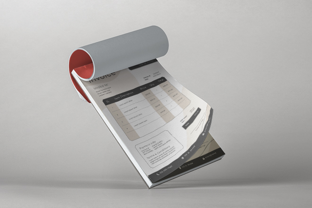Bloc-notes autocopiant personnalisé avec couverture de protection Bloc-notes autocopiant couverture de protection pour factures recus et dossiers clients. Sprint24.