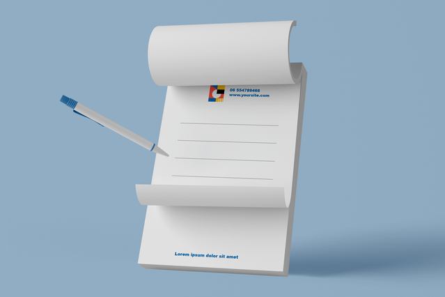Bloc-notes personnalisé de marque avec stylo et pages lignées Bloc-notes personnalise logo marque pages lignees avec stylo pour cadeau entreprise. Sprint24.