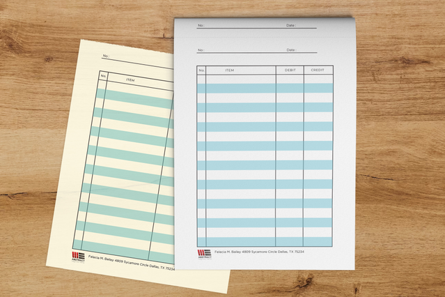 Carnets papier autocopiant motifs rayures colorees pour bons commande factures et recus. Sprint24.