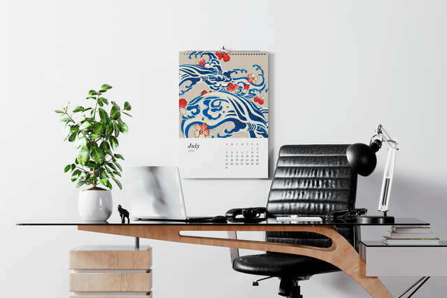 Calendrier mural personnalise ajoutant style et fonctionnalite a l'espace de travail. Sprint24.