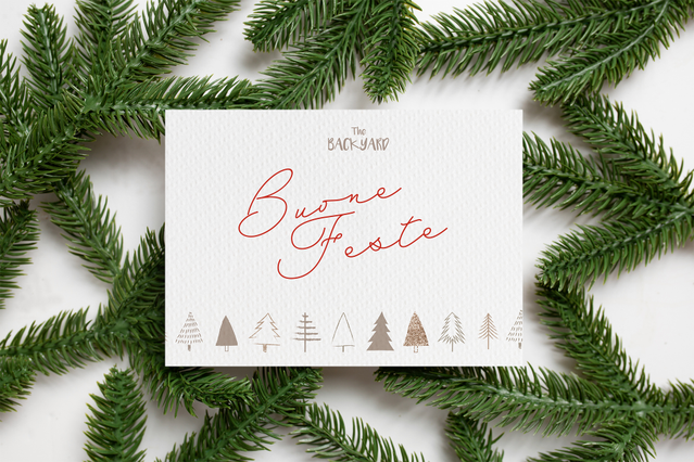 Cartes de Noel elegantes typographie minimaliste et accents verdure festive. Sprint24.