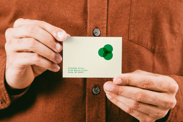 Carte de visite papier recyclé écologique logo vert. Cartes 100% biodégradables sans plastique Sprint24.