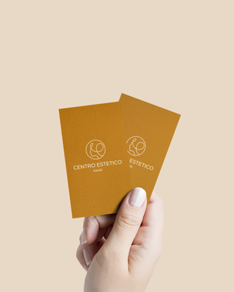 Cartes de visite dorées centre esthétique Cartes de visite dorees branding Centro Estetico ideales pour salons beaute estheticiens. Sprint24.