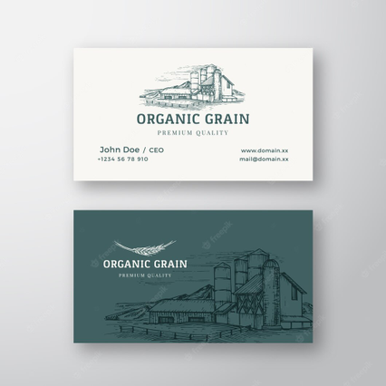 Cartes de visite agricoles entreprises grain biologique impression recto-verso premium. Sprint24.