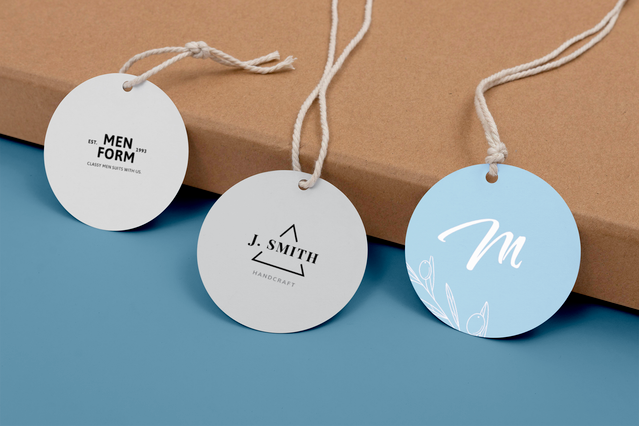 Étiquettes rondes sagomées pour vêtements personnalisées Etiquettes rondes sagomees vetements personnalisees noms initiales ou logos durables. Sprint24.