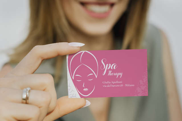 Cartes de visite esthetic ienne rose elegant design spa therapy pour professionnels beaute. Sprint24.