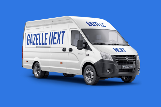 Autocollants prespacies montrant graphiques bleus alignes sur fourgon commercial. Sprint24.