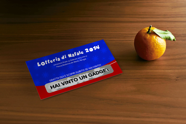 Imprendre en ligne scratch-mandarino Carte à gratter réponse unique avec design festif et message prix pour concours et campagnes saisonnières.