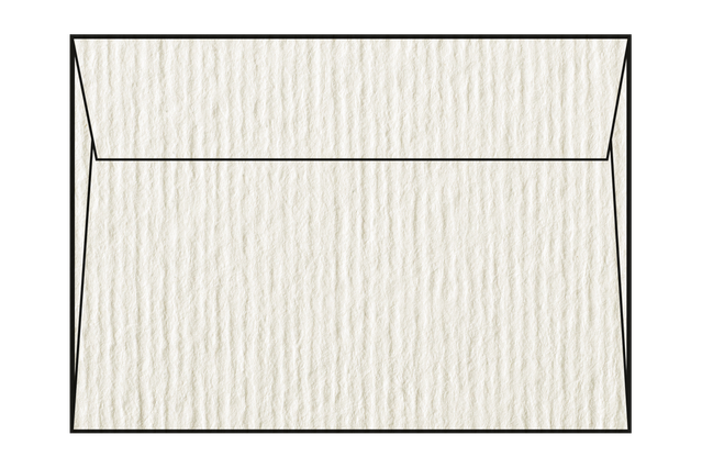 Acquerello: Blanc, Crème (pas de bande de protection (strip), découpe…: Papier naturel ivoire de pure cellulose certifiée FSC. Surface: gaufrée avec lignes parallèles. Producteur: Fedrigoni