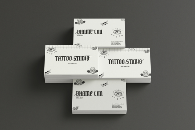 Impression de cartes de visite pour tattoo en ligne: Cartes de visite tatouage personnalisées en ligne avec Sprint24 ! La typographie en ligne qui simplifie l'impression de haute qualité et garantit des livraison…