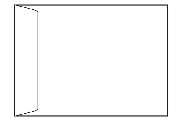 Pochette (bande de protection (strip), graphisme intérieur): 19x26 cm: Enveloppes réalisées en papier naturel non couché de couleur blanche.
