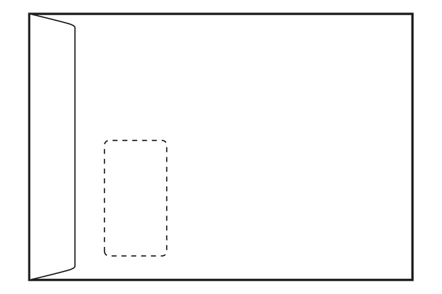 Pochette (bande de protection (strip), fenêtre, graphisme intérieur):…: Enveloppes réalisées en papier naturel non couché de couleur blanche.