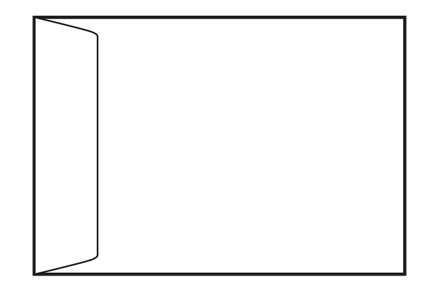 Pochette (bande de protection (strip), graphisme intérieur): 16x23 cm: Enveloppes réalisées en papier naturel non couché de couleur blanche.